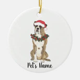 Personalised Boxer (Brindle) Ceramic Ornament