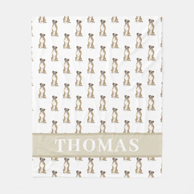 Personalised Boxer (Brindle)  Fleece Blanket (Front)