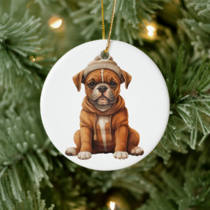 Personalised Boxer Dog Art Ceramic Ornament