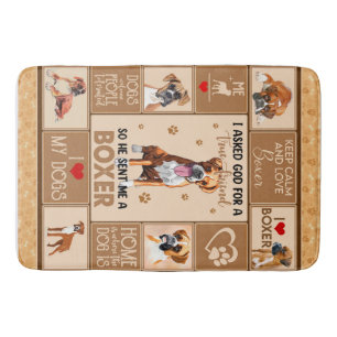 Personalised Boxer Dog Blanket, Bath Mat