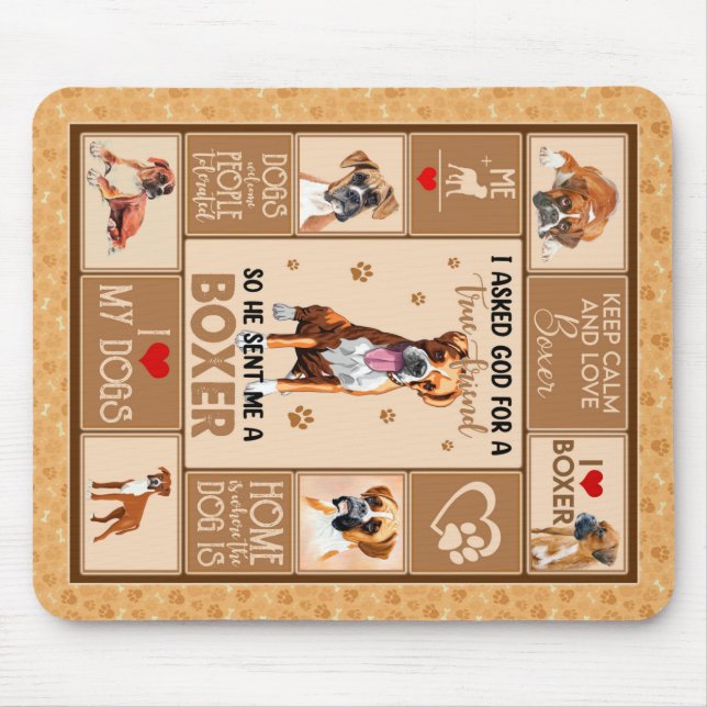 Personalised Boxer Dog Blanket, Mouse Pad (Front)