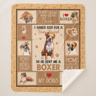 Personalised Boxer Dog Blanket, Sherpa Blanket