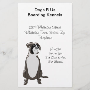 Personalised Boxer Dog Design Boarding Kennels Flyer