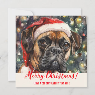 Personalised Boxer Dogs Holiday  Card