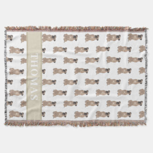 Personalised Boxer (Fawn Masked)  Throw Blanket