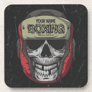 Personalised Boxer Fight Club Skeleton Boxing Gym Coaster