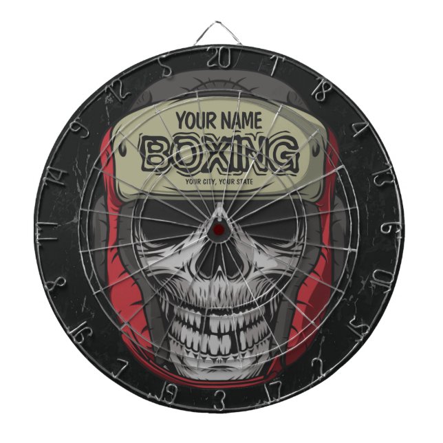 Personalised Boxer Fight Club Skeleton Boxing Gym  Dartboard (Front)
