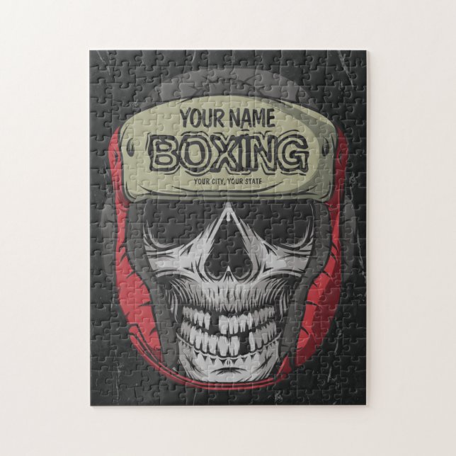 Personalised Boxer Fight Club Skeleton Boxing Gym  Jigsaw Puzzle (Vertical)