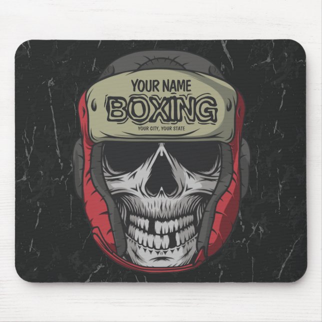 Personalised Boxer Fight Club Skeleton Boxing Gym  Mouse Pad (Front)