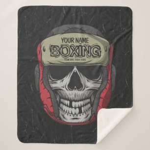 Personalised Boxer Fight Club Skeleton Boxing Gym  Sherpa Blanket