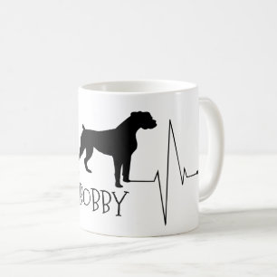 Personalised Boxer Love My Dog Heart Beat Coffee Mug
