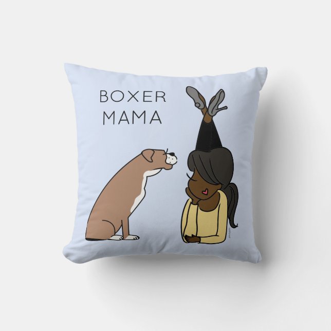 Personalised Boxer Mama Throw Pillow (Front)