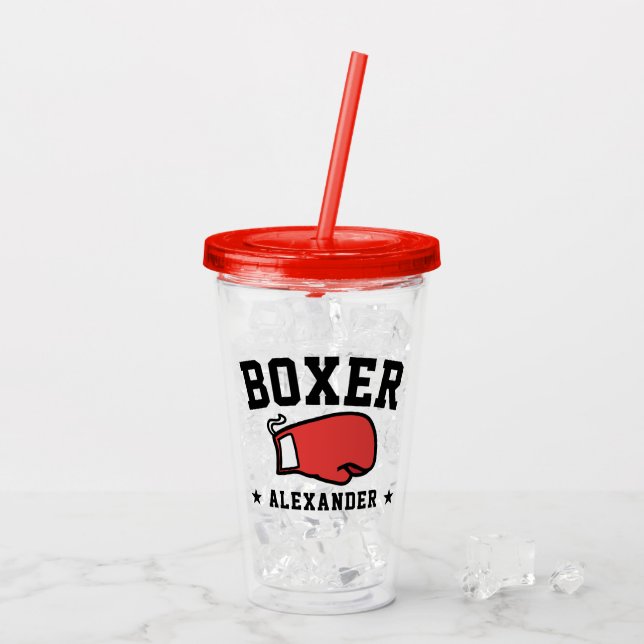 Personalised Boxing Boxer Acrylic Tumbler (Back Ice)
