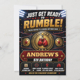 Personalised Boxing Champion Birthday party Invitation