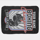 Personalised Boxing Champions Boxer Fitness Gym  Baby Blanket (Horizontal)