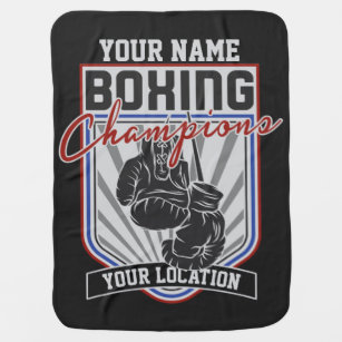Personalised Boxing Champions Boxer Fitness Gym  Baby Blanket