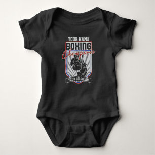 Personalised Boxing Champions Boxer Fitness Gym Baby Bodysuit