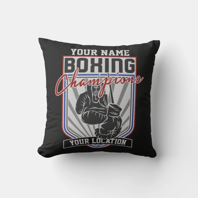 Personalised Boxing Champions Boxer Fitness Gym Cushion (Front)