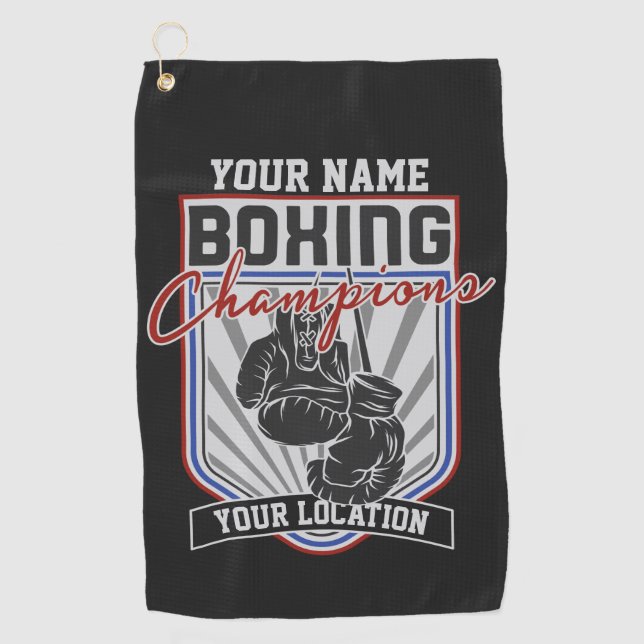 Personalised Boxing Champions Boxer Fitness Gym  Golf Towel (Front)