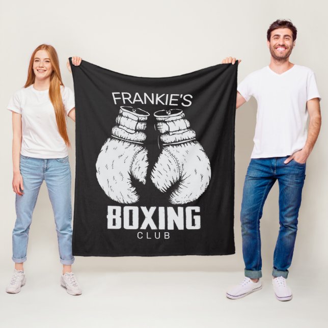 Personalised Boxing Club Boxer Gym Fighter Gloves Fleece Blanket (In Situ)