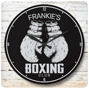 Personalised Boxing Club Boxer Gym Fighter Gloves Large Clock