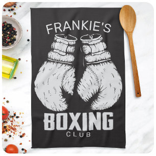 Personalised Boxing Club Boxer Gym Fighter Gloves Tea Towel
