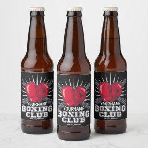 Personalised Boxing Gloves Fighter Champion Boxer Beer Bottle Label