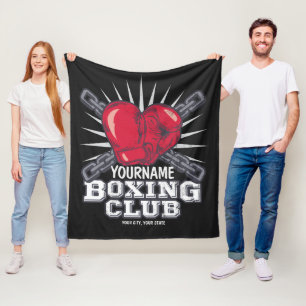 Personalised Boxing Gloves Fighter Champion Boxer Fleece Blanket