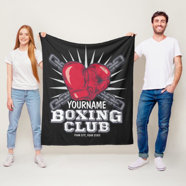 Personalised Boxing Gloves Fighter Champion Boxer  Fleece Blanket (In Situ)
