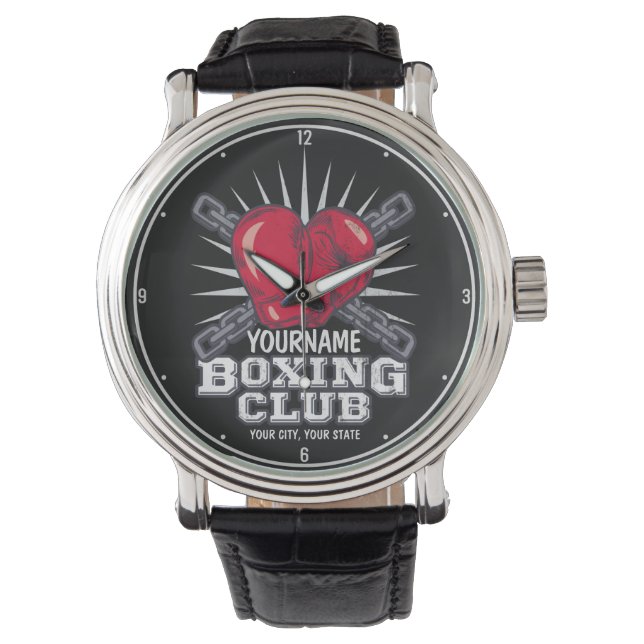 Personalised Boxing Gloves Fighter Champion Boxer Watch (Front)