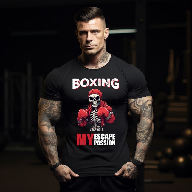 Personalised Boxing Skeleton Boxer Halloween T-Shirt (Creator Uploaded)