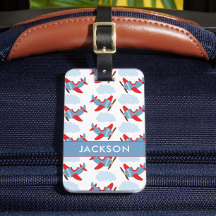 Personalised Boy Aeroplanes Luggage Tag
