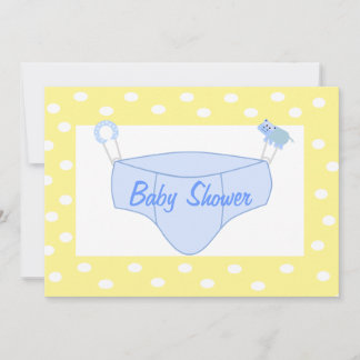 Personalised Boy Baby Shower Invitation - Diaper