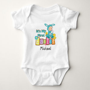 Personalised Boy Bunny First Easter Bodysuit