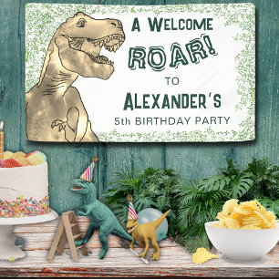 Personalised Boy Dinosaur Birthday Party Welcome Banner