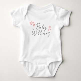 Personalised boy girl heart name hospital baby bodysuit