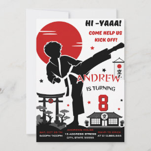 Personalised Boy karate Birthday Invitation