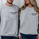 Personalised Boyfriend Anniversary Roman Numeral Sweatshirt<br><div class="desc">Introducing our Personalised Couple Roman Numeral sweatshirt, the perfect way to celebrate your love and commitment! This shirt features a unique design that showcases your anniversary date in elegant Roman numerals. But that's not all - you can also personalise it with your names or initials to make it truly unique...</div>