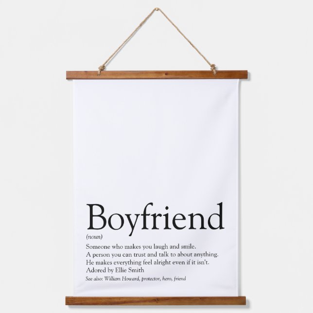 Personalised Boyfriend Definition Quote Hanging Tapestry (Front)