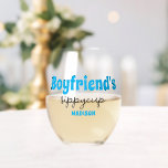 Personalised Boyfriend's Sippy Cup  Stemless Wine Glass<br><div class="desc">Personalised boyfriend's sippy cup Name wine glass</div>