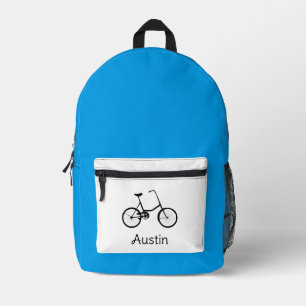 Personalised Boys Bike Printed Backpack