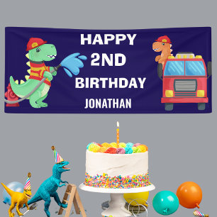 Personalised Boys Dinosaur Birthday Party Banner