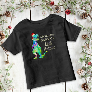 Personalised Boys Dinosaur Christmas Toddler T-Shirt