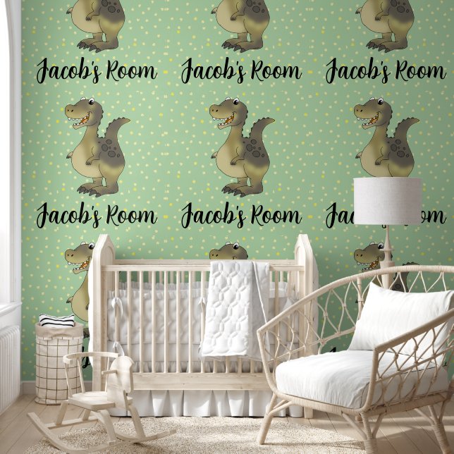 personalised boy's dinosaur room  wallpaper (Kids)