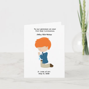 Personalised Boys First Holy Communion  Card