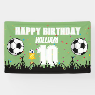 Personalised Boys Football Birthday Soccer Banner