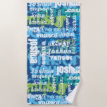 Personalised Boy's Girl's Name Funky Subway Art Beach Towel<br><div class="desc">Personalise this blanket with a name.</div>
