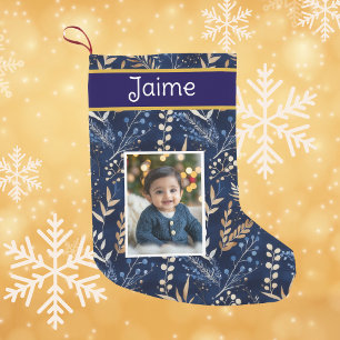 Personalised Boy's Photo and Name Christmas Small Christmas Stocking