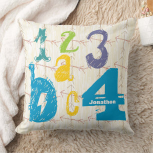Personalised Boy's Room Crossed Arrow ABC 1234 Cushion