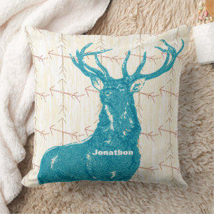 Personalised Boy's Room Crossed Arrow Deer Cushion